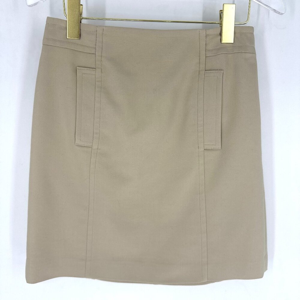 Ann Taylor Khaki A Line Skirt with Pockets Size 0